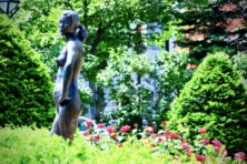 バラ投稿写真「薔薇と彫像のある風景」