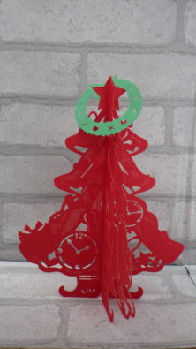 グリーティングカードクリスマスツリー赤の画像