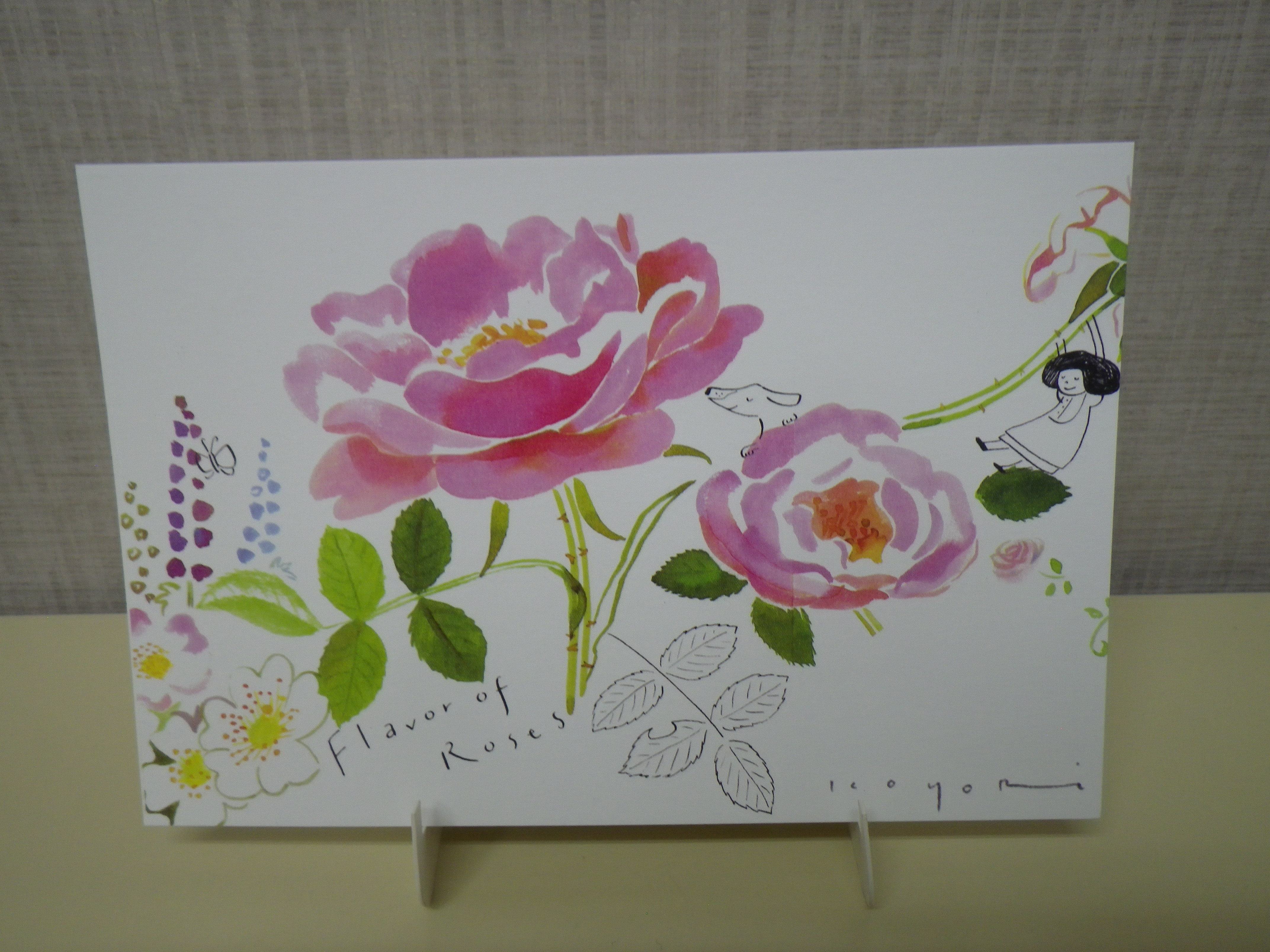 佐々木小世里さんバラの絵柄のポストカードの画像