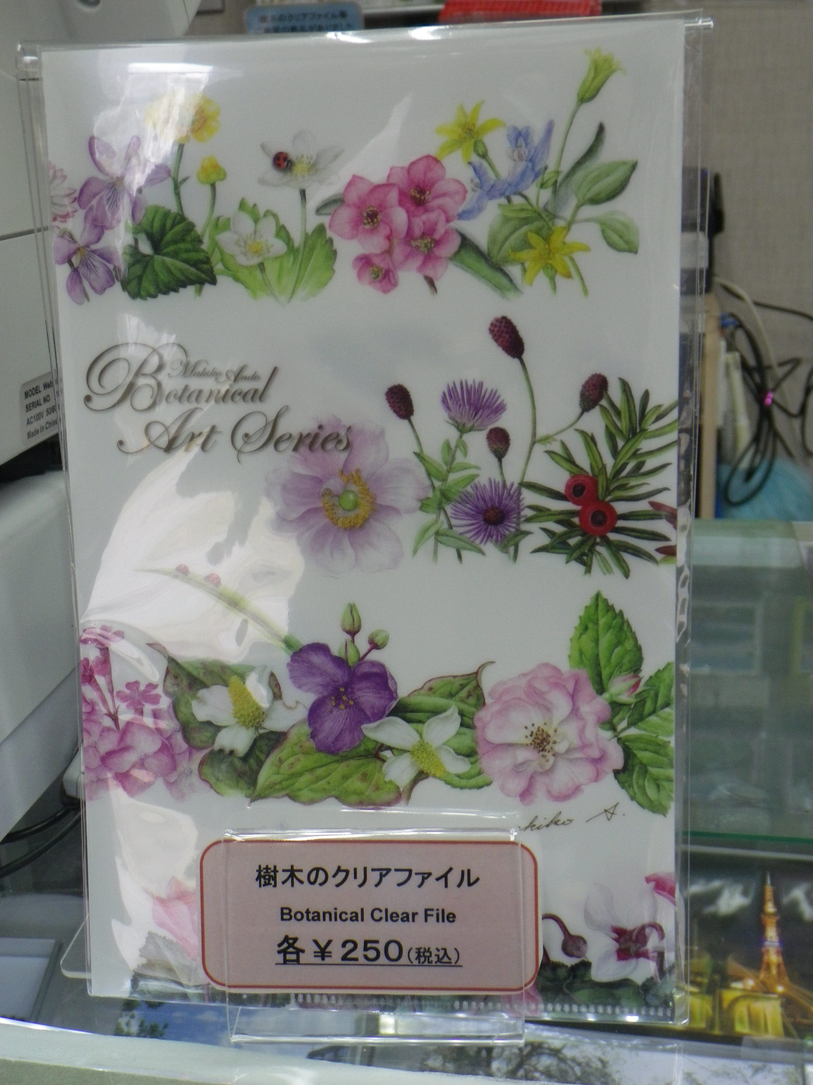 樹木のクリアファイル小さな花の画像