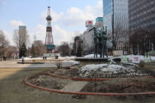 西3丁目の円花壇とテレビ塔の画像