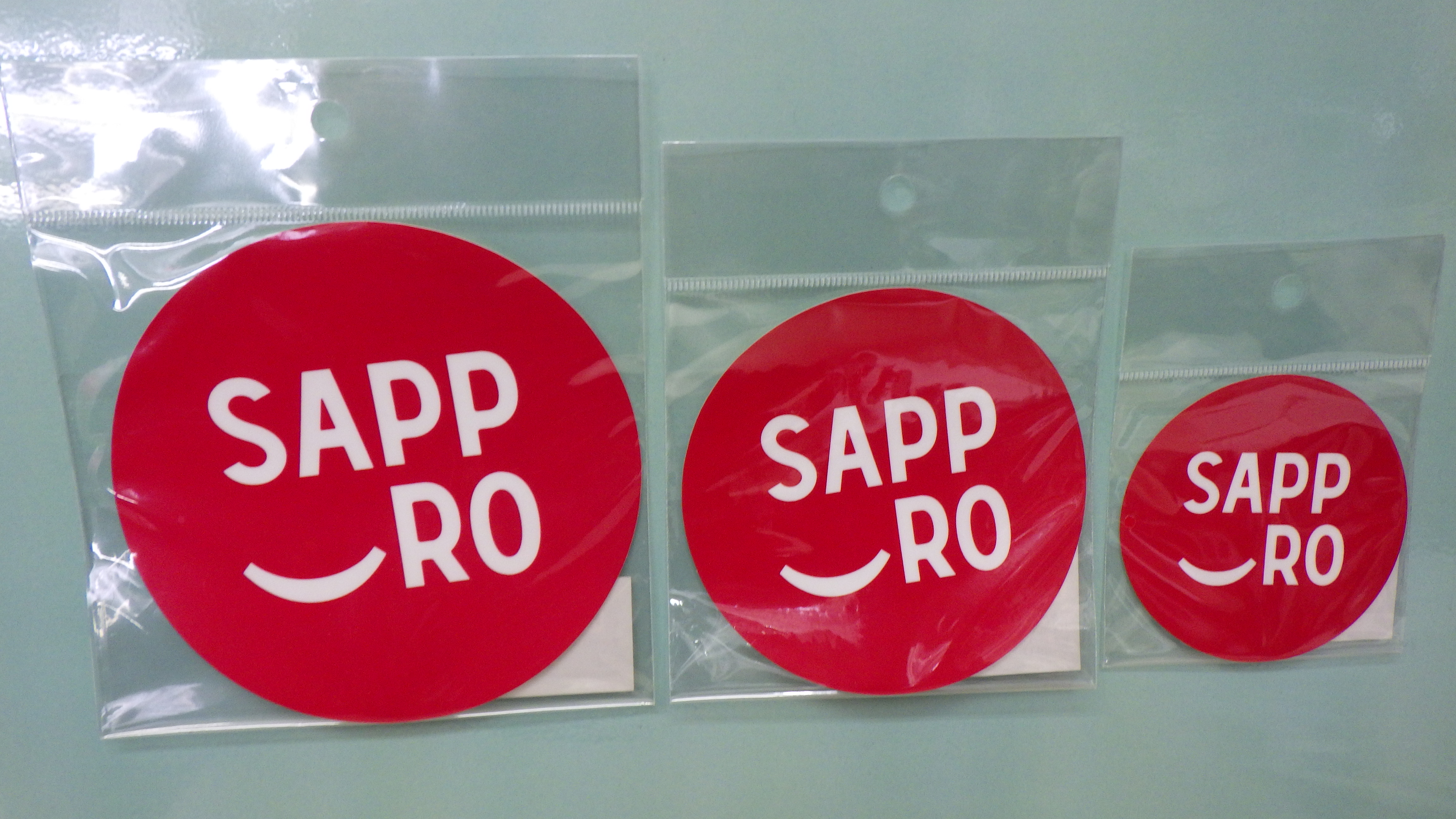 サッポロスマイルステッカー大きさ7.5㎝、10cm、12㎝の画像